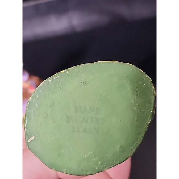 Antique 40s German Putz Chalkware Nativity Set w/ Creche 17pc Composition Palm - Picture 10 of 12